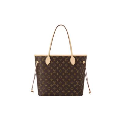 LOUIS VUITTON NEVERFULL MM Monogram Canvas Tote Bag Brown Women Medium