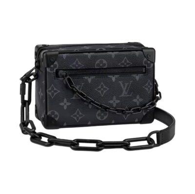 Louis Vuitton Soft Trunk Mini Monogram Eclipse Chain Bag Black