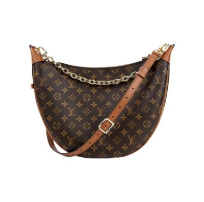 Louis Vuitton Loop Hobo Monogram Canvas Large Shoulder Bag Brown