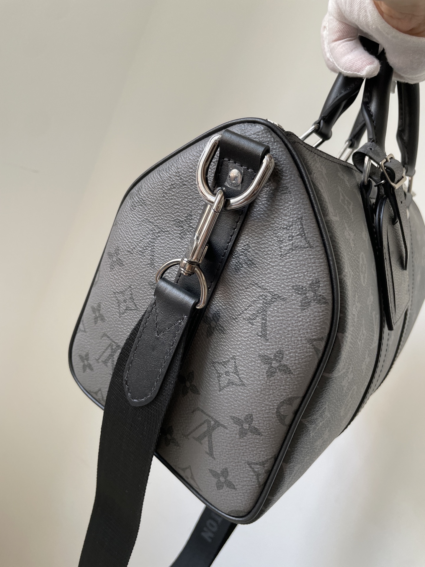 Louis Vuitton Keepall Bandoulière 35 Monogram Eclipse Canvas Bag – Black - Image 5