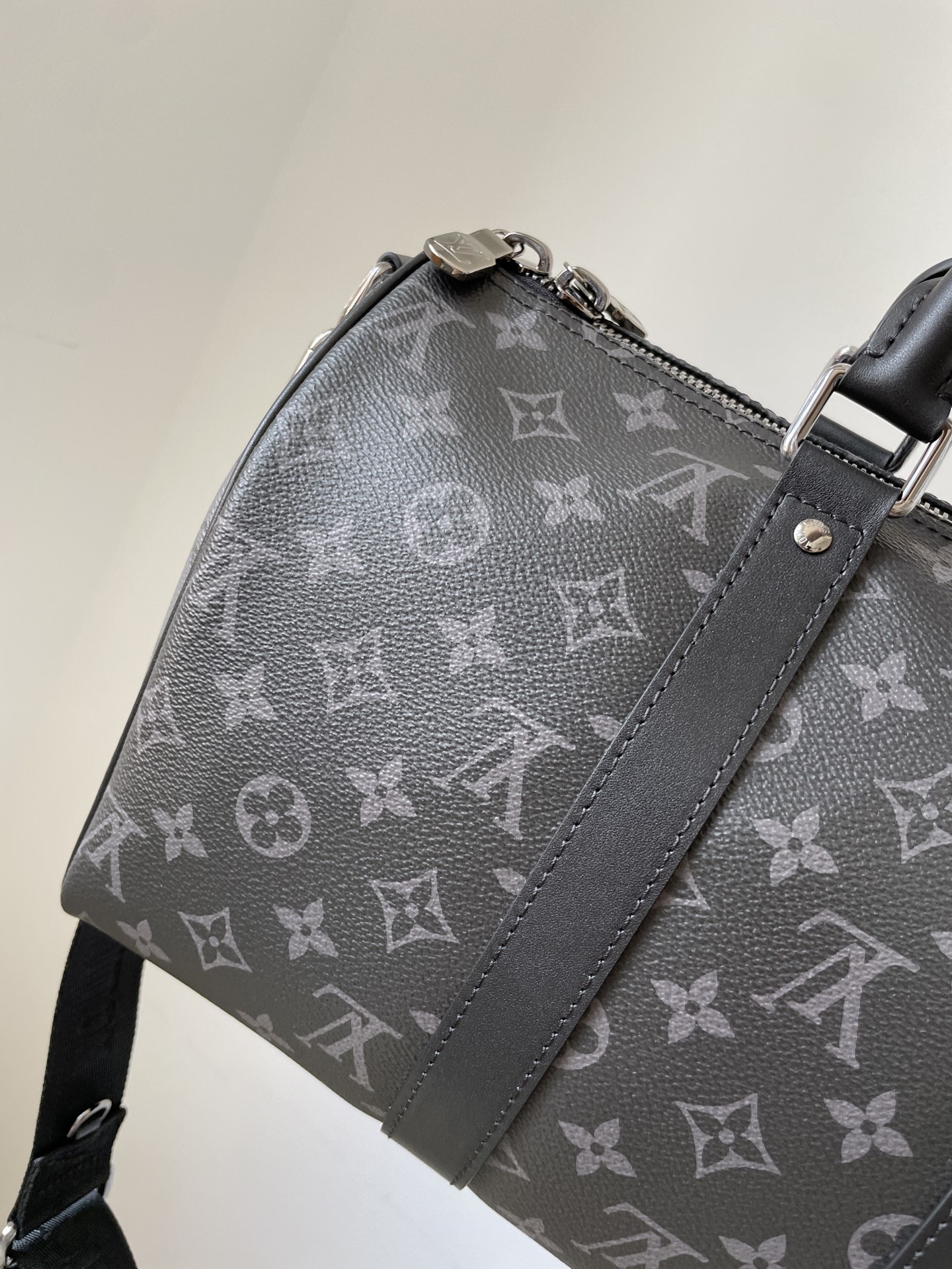 Louis Vuitton Keepall Bandoulière 35 Monogram Eclipse Canvas Bag – Black - Image 6