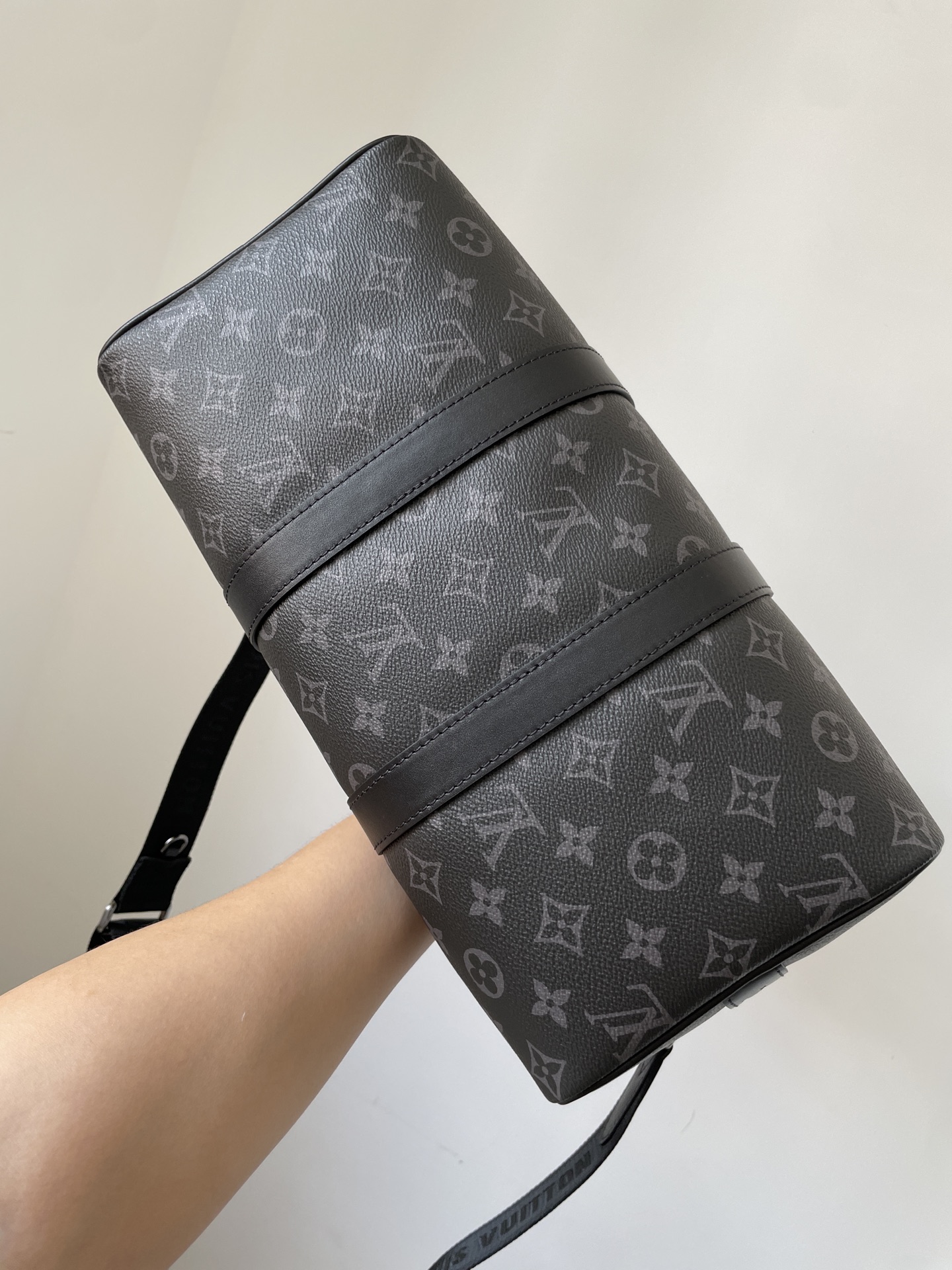 Louis Vuitton Keepall Bandoulière 35 Monogram Eclipse Canvas Bag – Black - Image 7