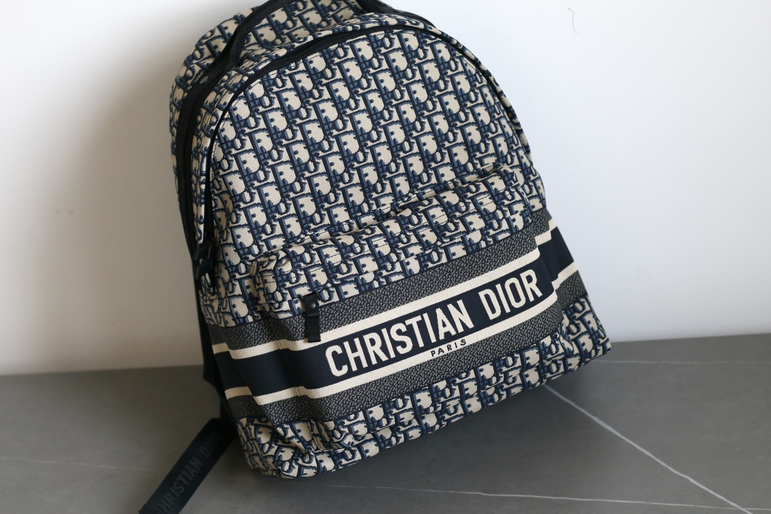 Dior Travel Oblique Blue Technical Fabric Backpack - Image 4