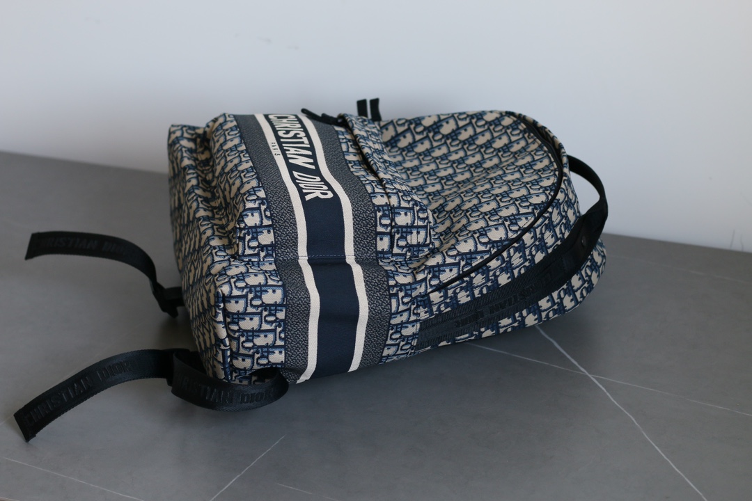 Dior Travel Oblique Blue Technical Fabric Backpack - Image 5