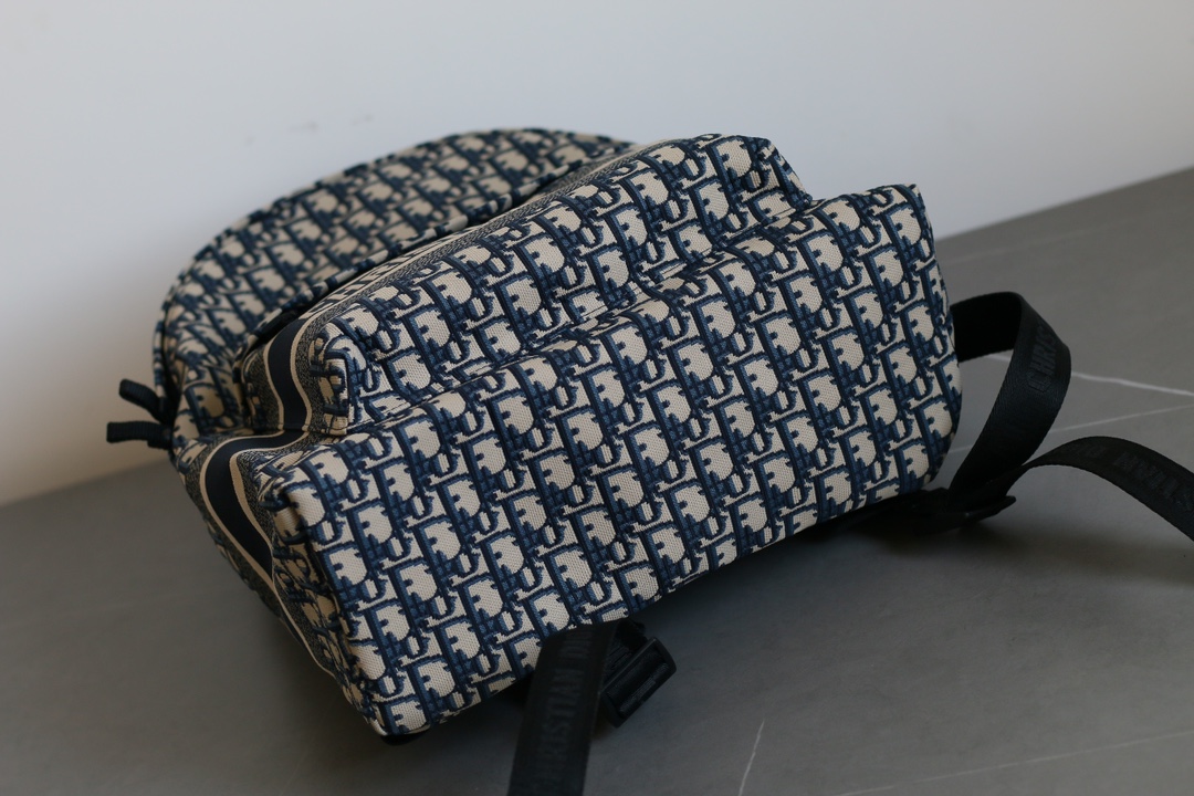 Dior Travel Oblique Blue Technical Fabric Backpack - Image 7
