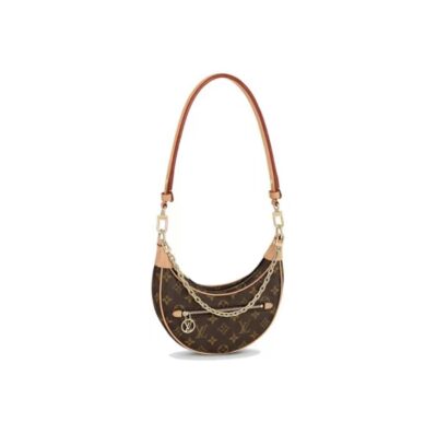 Louis Vuitton Loop Monogram Crescent Shoulder Bag Brown