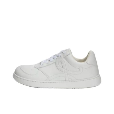 Loewe Jambo Calfskin Round Toe Lace-Up Low-Top Sneakers Men White