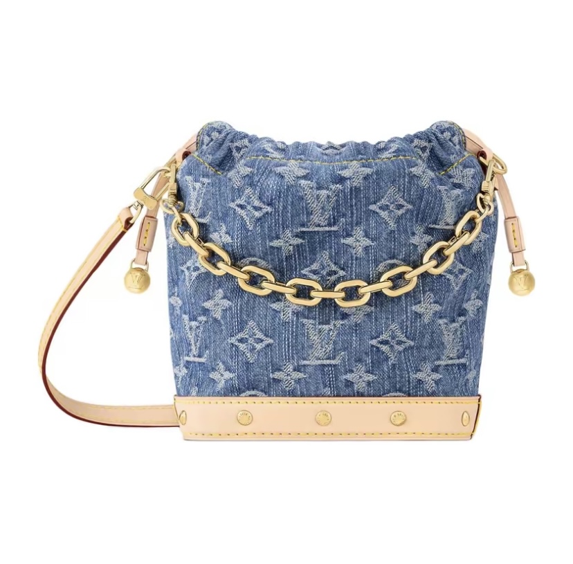 LOUIS VUITTON Nano Noé Denim Blue Canvas Bag