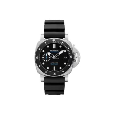 Panerai Submersible Automatic 42mm Black Dial Stainless Steel Case Rubber Strap Men’s Watch