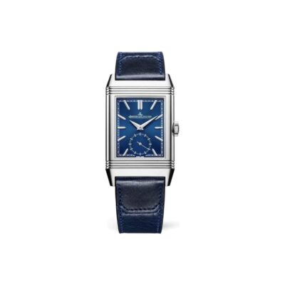 Jaeger-LeCoultre Reverso Manual-Winding Blue Dial Stainless Steel Case Leather Strap Men’s Watch 45.6×24.7mm