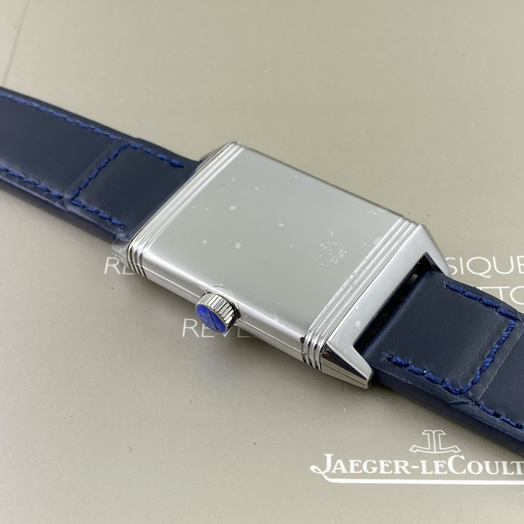Jaeger-LeCoultre Reverso Manual-Winding Blue Dial Stainless Steel Case Leather Strap Men’s Watch 45.6×24.7mm - Image 7