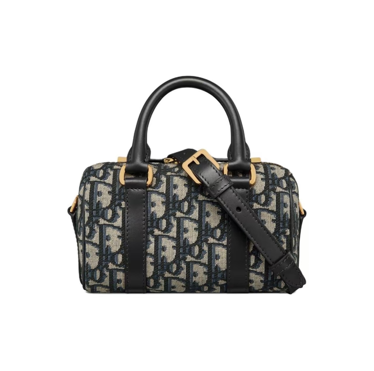 Dior Groove 16 Nano Blue and Black Oblique Boston Bag