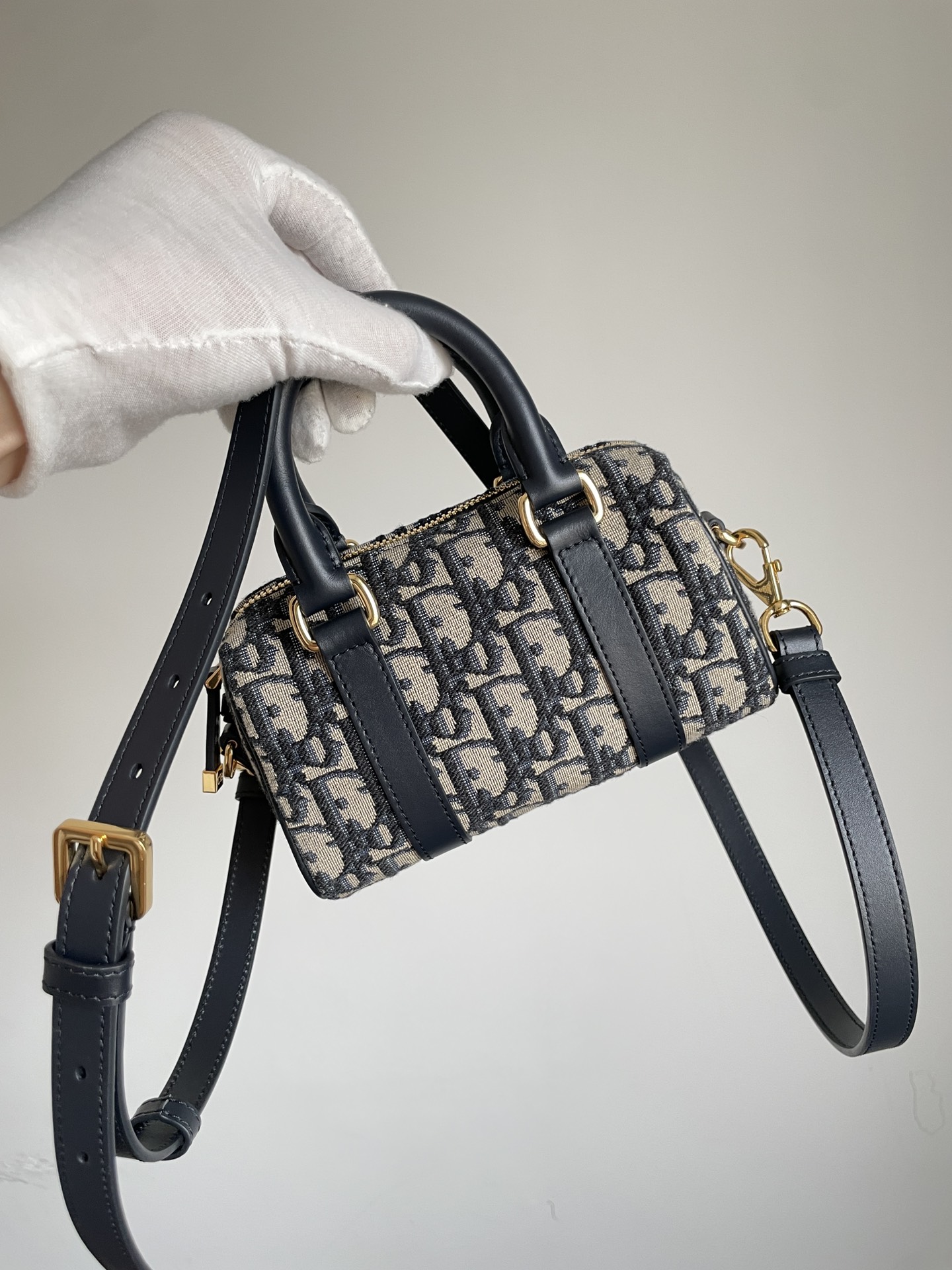 Dior Groove 16 Nano Blue and Black Oblique Boston Bag - Image 5