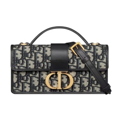 Dior Miss Montaigne Mini Blue Oblique Canvas Shoulder Bag