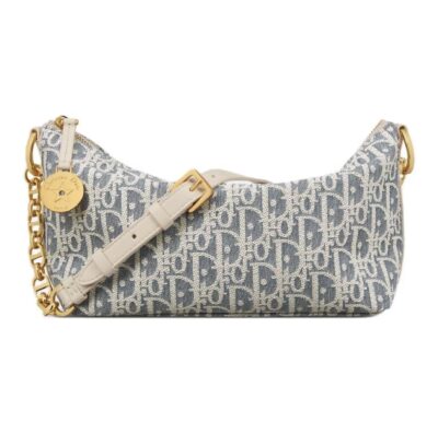Dior Diorstar Hobo Gray Blue Calfskin Shoulder Bag