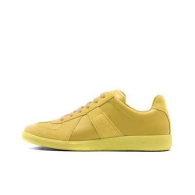 Maison Margiela Replica Suede Patchwork Trainers Women Bright Yellow