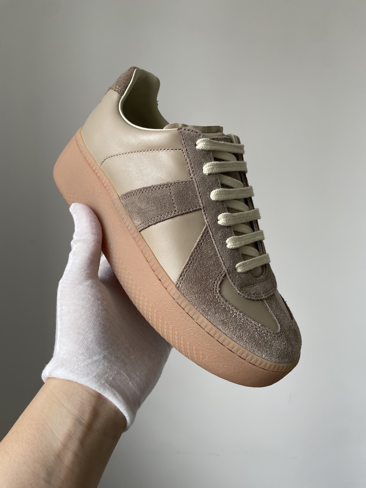 Maison Margiela Replica Leather Platform Lace-Up Trainers Women Brown - Image 2