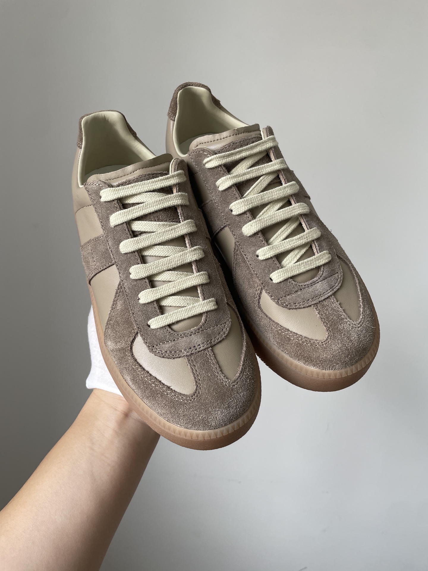 Maison Margiela Replica Leather Platform Lace-Up Trainers Women Brown - Image 4