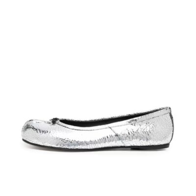 Maison Margiela Tabi Metallic Leather Split-Toe Flats Women Silver