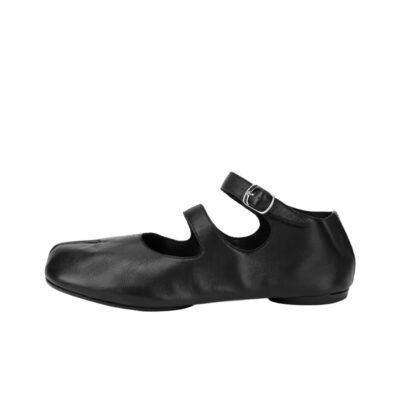 Maison Margiela Tabi Lambskin Ankle Ballet Flats Women Black