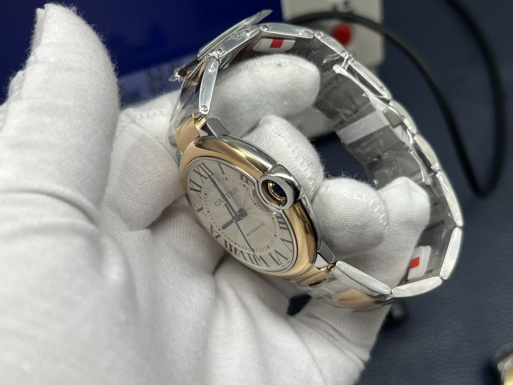 Cartier Ballon Bleu Series Automatic Mechanical Unisex Watch 36mm Silver Dial Stainless Steel Case and Bracelet - Image 7