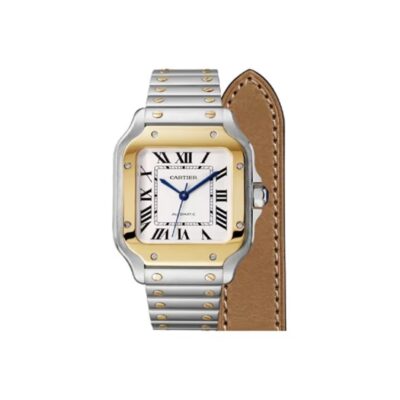 Cartier Santos de Cartier Series Automatic Mechanical Women’s Watch 35.1×8.83mm White Dial Stainless Steel Case and Bracelet