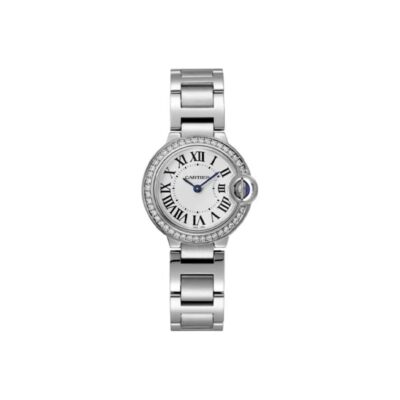 Cartier Ballon Bleu Series Quartz Women’s Watch 28mm Silver Dial 18K White Gold Case and Bracelet