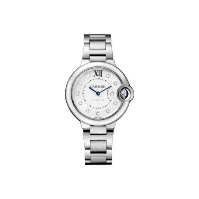 Cartier Ballon Bleu Series Automatic Mechanical Women’s Watch 33mm White Dial Stainless Steel Case and Bracelet