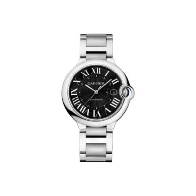 Cartier Ballon Bleu Series Automatic Mechanical Men’s Watch 42.1mm Black Dial Stainless Steel Case and Bracelet