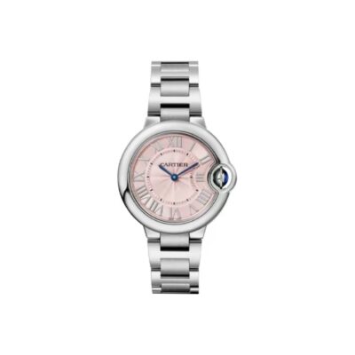 Cartier Ballon Bleu Series Quartz Women’s Watch 33mm Pink Dial Stainless Steel Case and Bracelet