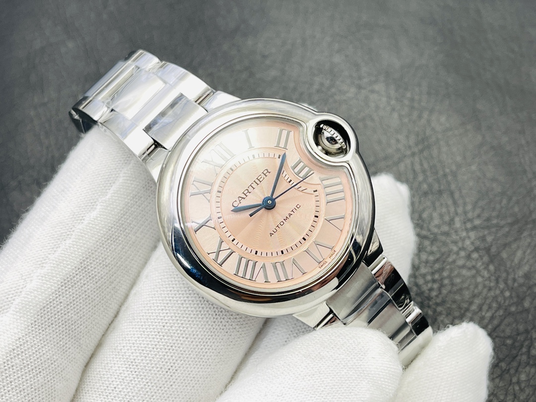 Cartier Ballon Bleu Series Quartz Women’s Watch 33mm Pink Dial Stainless Steel Case and Bracelet - Image 2