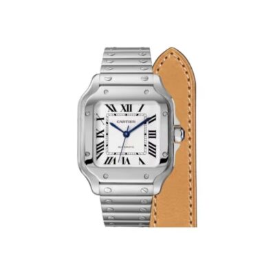 Cartier Santos de Cartier Series Automatic Mechanical Men’s Watch 35.1mm White Dial Stainless Steel Case and Bracelet