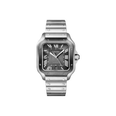 Cartier Santos de Cartier Series Mechanical Men’s Watch 39.8mm Gray Dial Stainless Steel Case and Bracelet