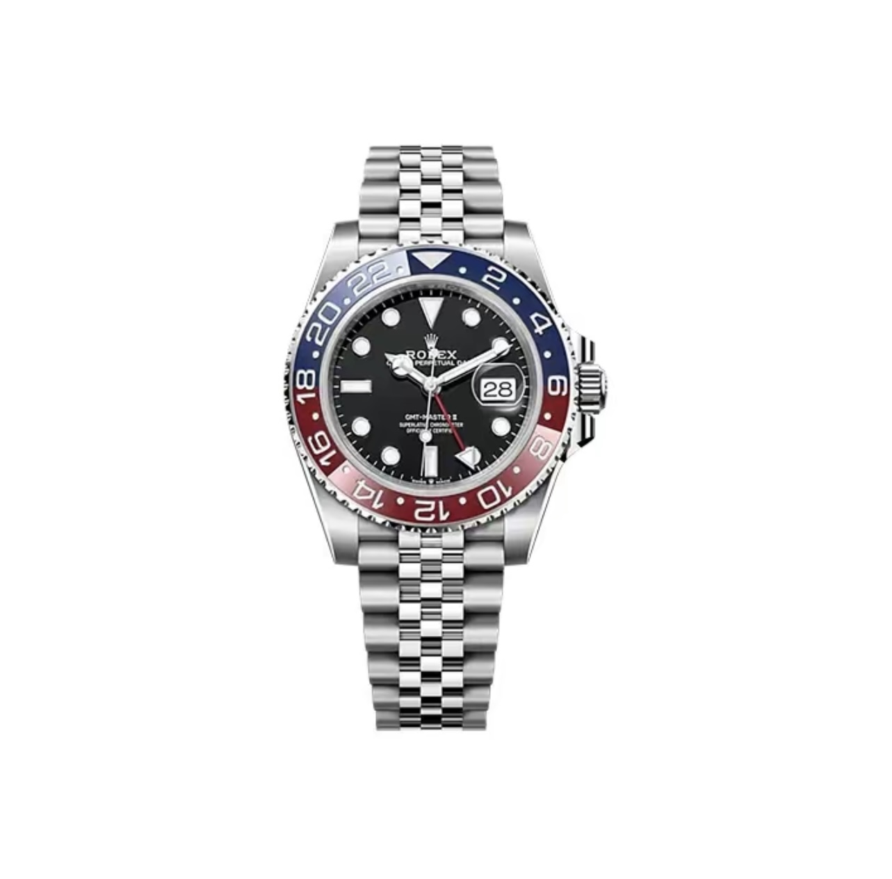 Rolex GMT-Master II Pepsi Bezel 40mm – Automatic 3285 Movement, 100m Water Resistance, Oystersteel Case and Bracelet